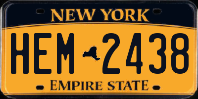 NY license plate HEM2438