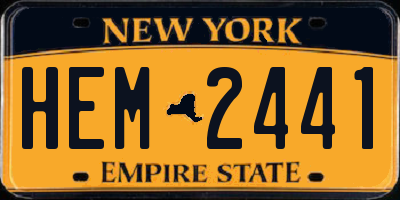 NY license plate HEM2441