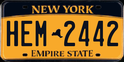 NY license plate HEM2442