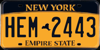 NY license plate HEM2443