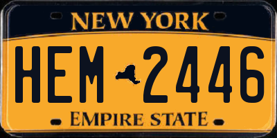 NY license plate HEM2446