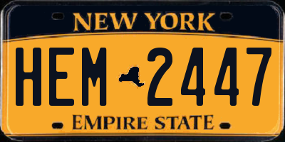 NY license plate HEM2447