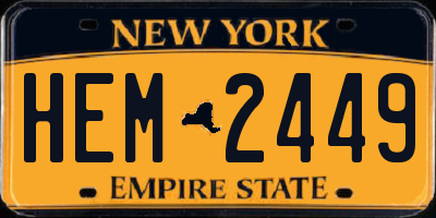 NY license plate HEM2449