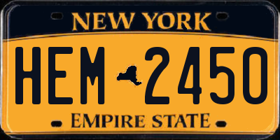 NY license plate HEM2450