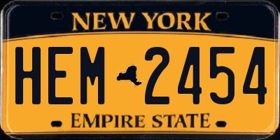 NY license plate HEM2454