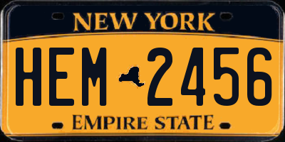 NY license plate HEM2456