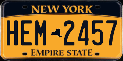 NY license plate HEM2457