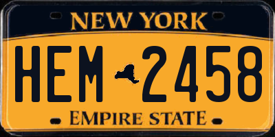 NY license plate HEM2458