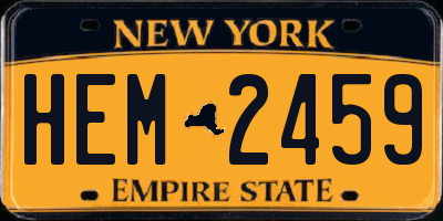 NY license plate HEM2459