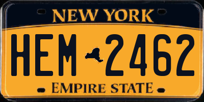 NY license plate HEM2462