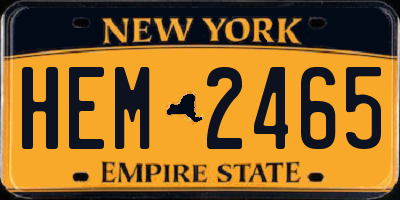NY license plate HEM2465