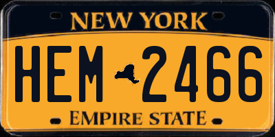 NY license plate HEM2466