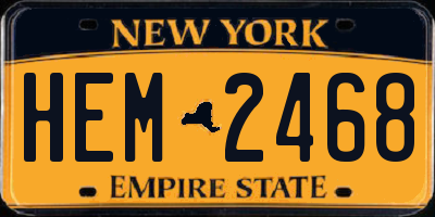 NY license plate HEM2468