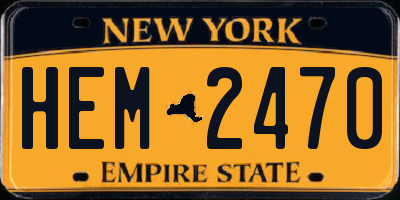 NY license plate HEM2470