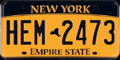 NY license plate HEM2473