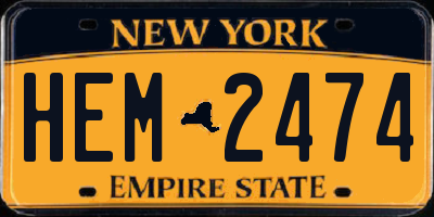 NY license plate HEM2474
