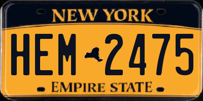 NY license plate HEM2475