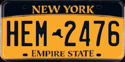 NY license plate HEM2476