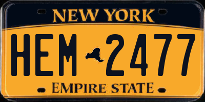 NY license plate HEM2477
