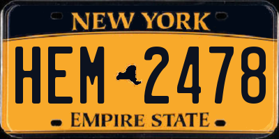 NY license plate HEM2478