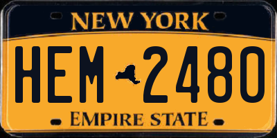 NY license plate HEM2480