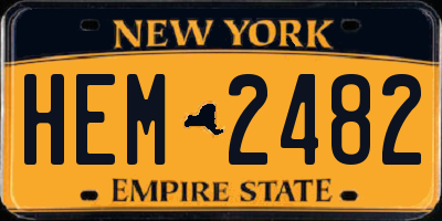 NY license plate HEM2482