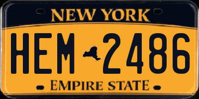 NY license plate HEM2486