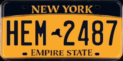 NY license plate HEM2487