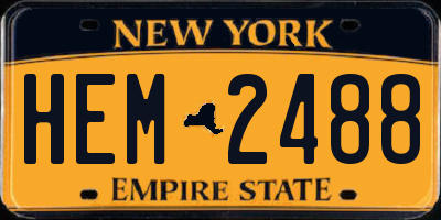NY license plate HEM2488