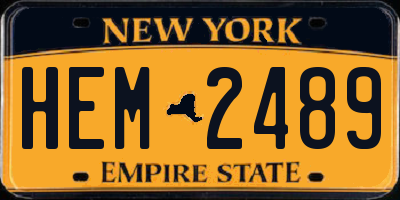 NY license plate HEM2489