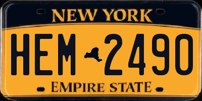 NY license plate HEM2490