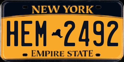 NY license plate HEM2492