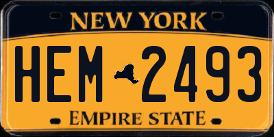 NY license plate HEM2493