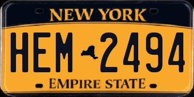 NY license plate HEM2494