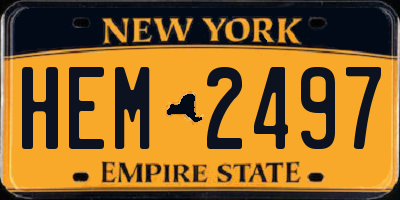 NY license plate HEM2497