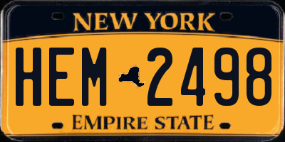 NY license plate HEM2498