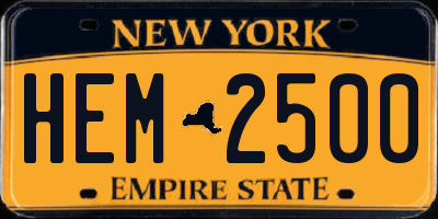 NY license plate HEM2500