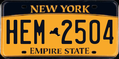 NY license plate HEM2504