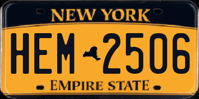 NY license plate HEM2506