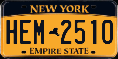 NY license plate HEM2510