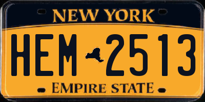 NY license plate HEM2513