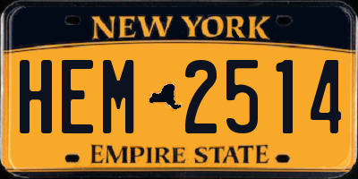 NY license plate HEM2514