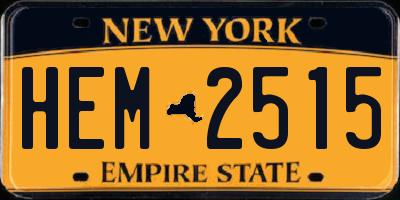 NY license plate HEM2515