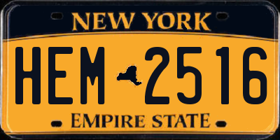 NY license plate HEM2516