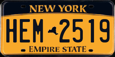 NY license plate HEM2519