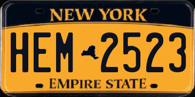 NY license plate HEM2523