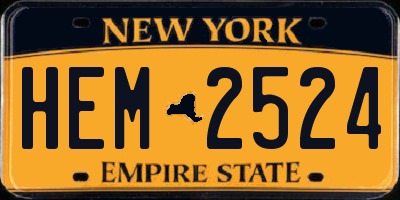 NY license plate HEM2524