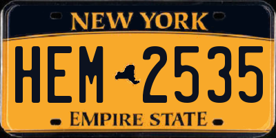 NY license plate HEM2535