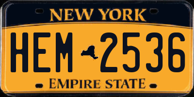 NY license plate HEM2536
