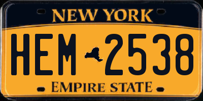 NY license plate HEM2538